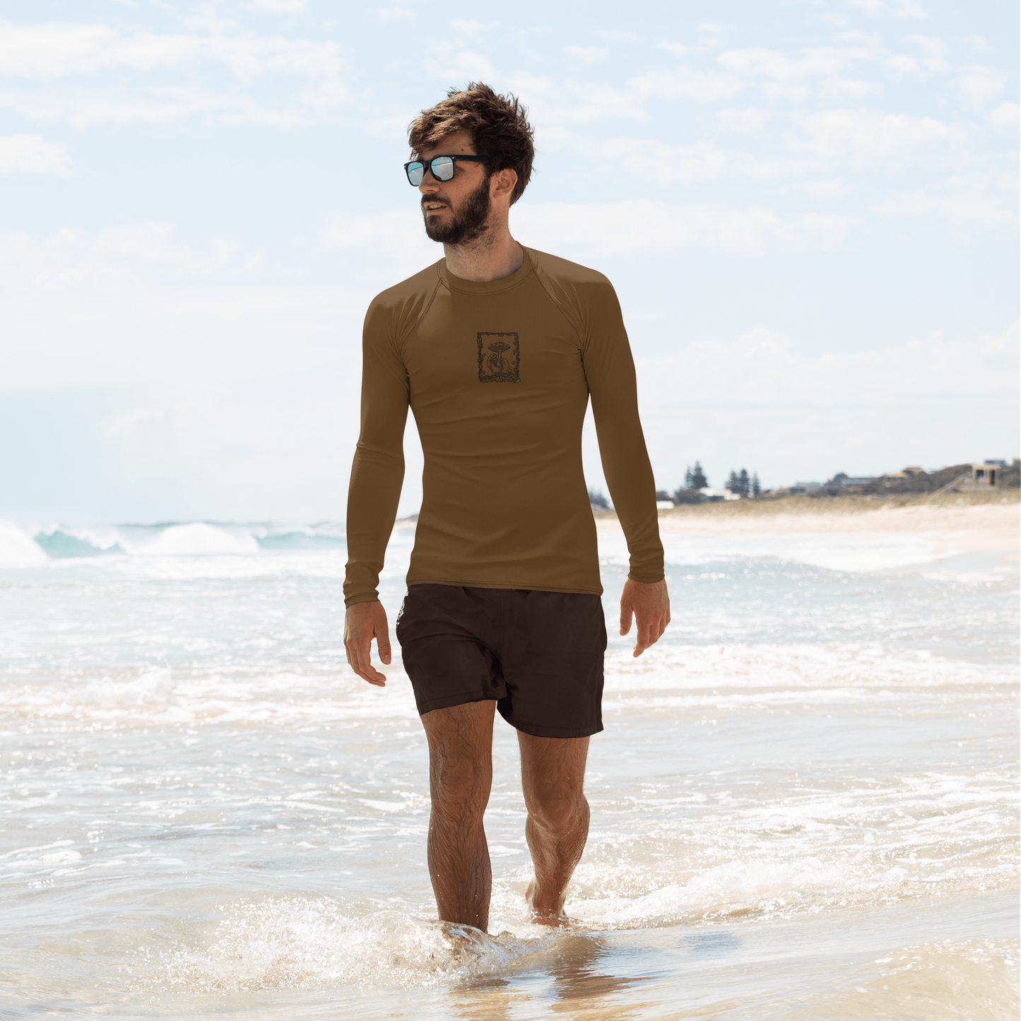 Men's Rashie - Mushroom Brown