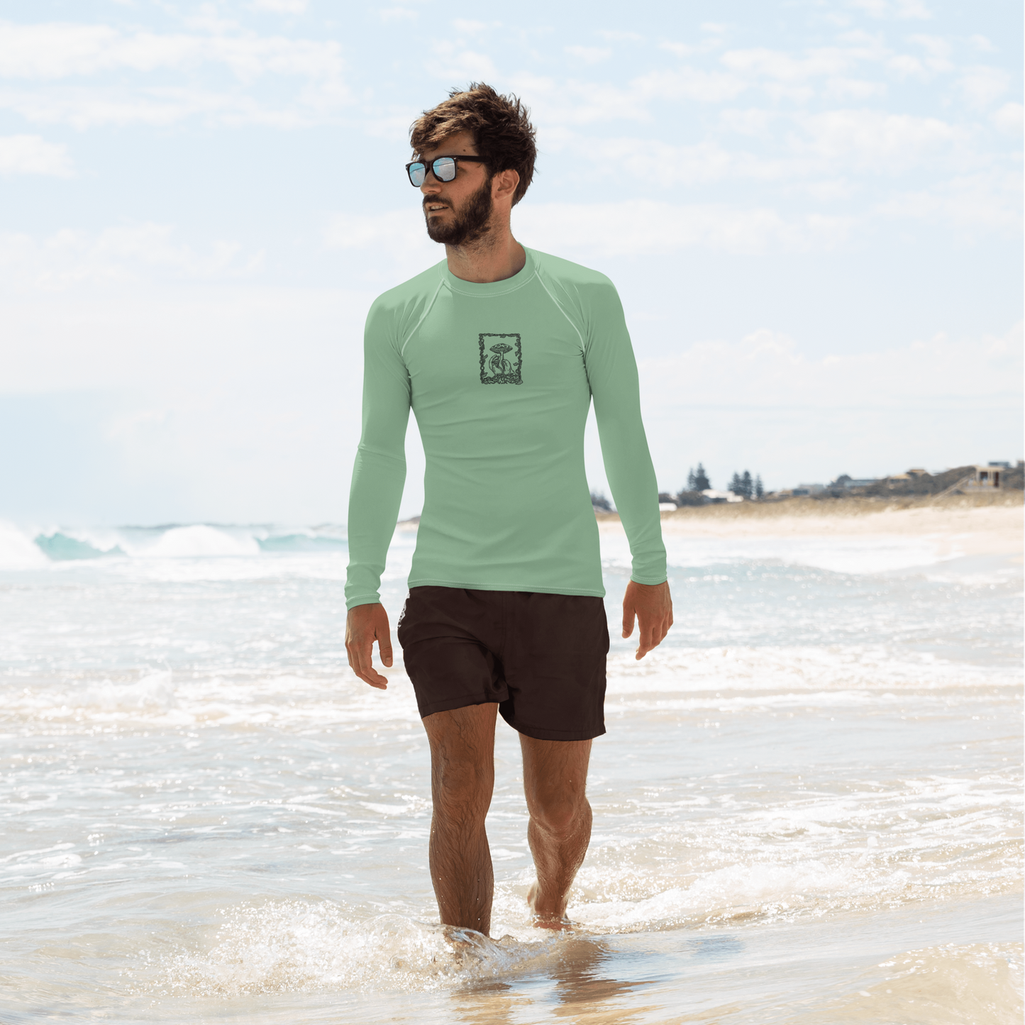 Men's Rashie - Mushroom Light Green