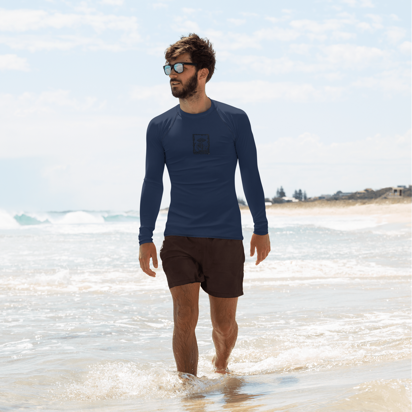 Men's Rashie - Mushroom Navy Blue