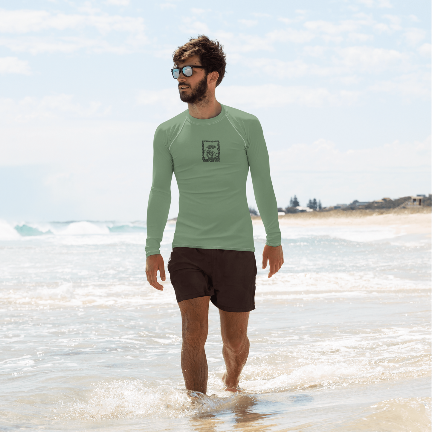 Men's Rashie - Mushroom Dust Green