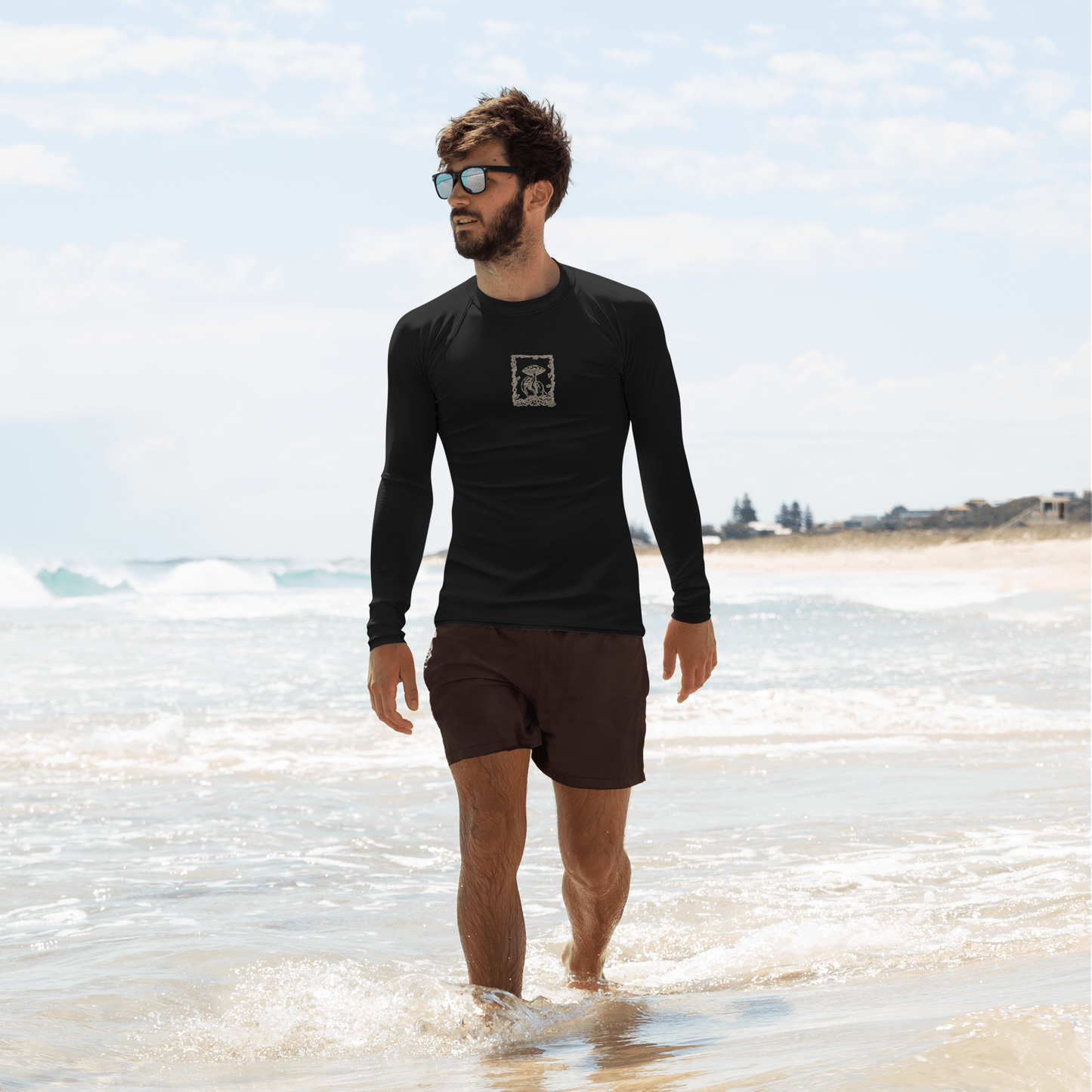 Men's Rashie - Mushroom Black