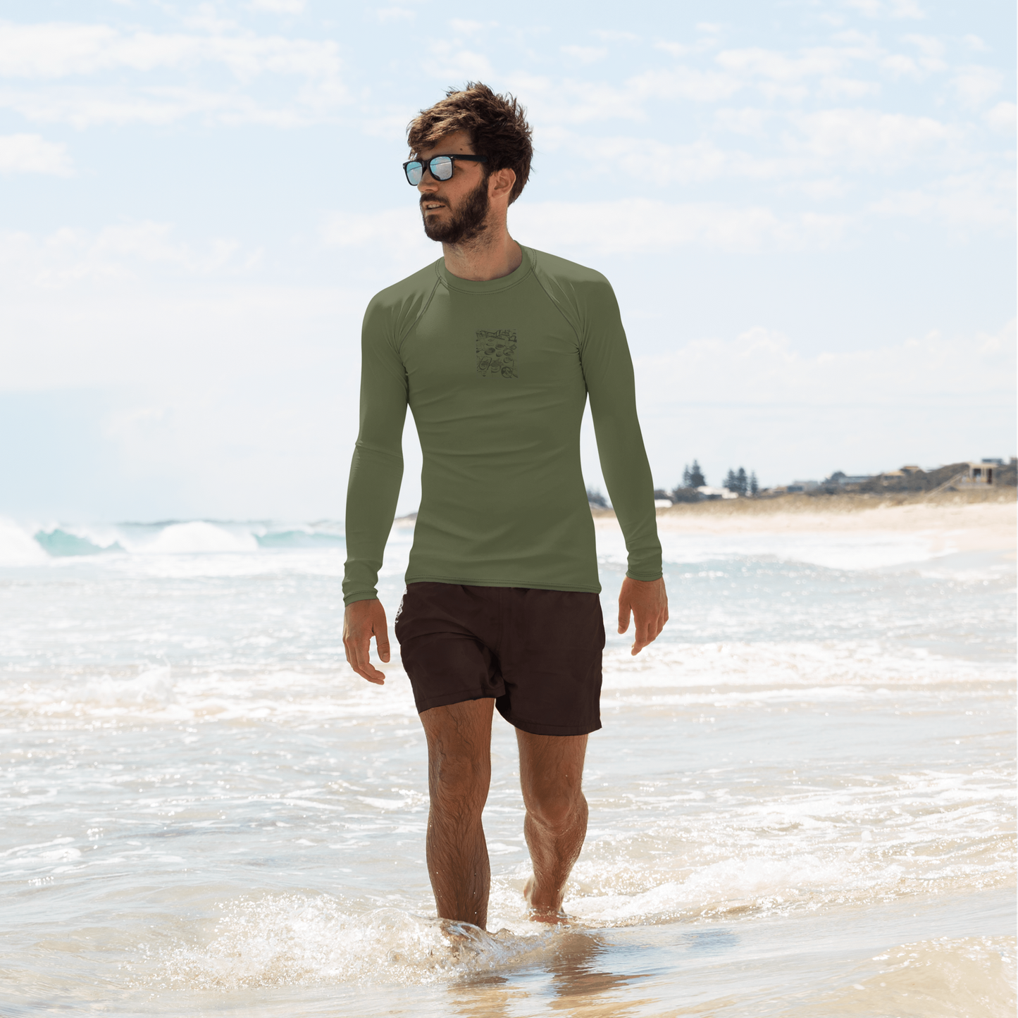 Men's Rashie - Dinner Green