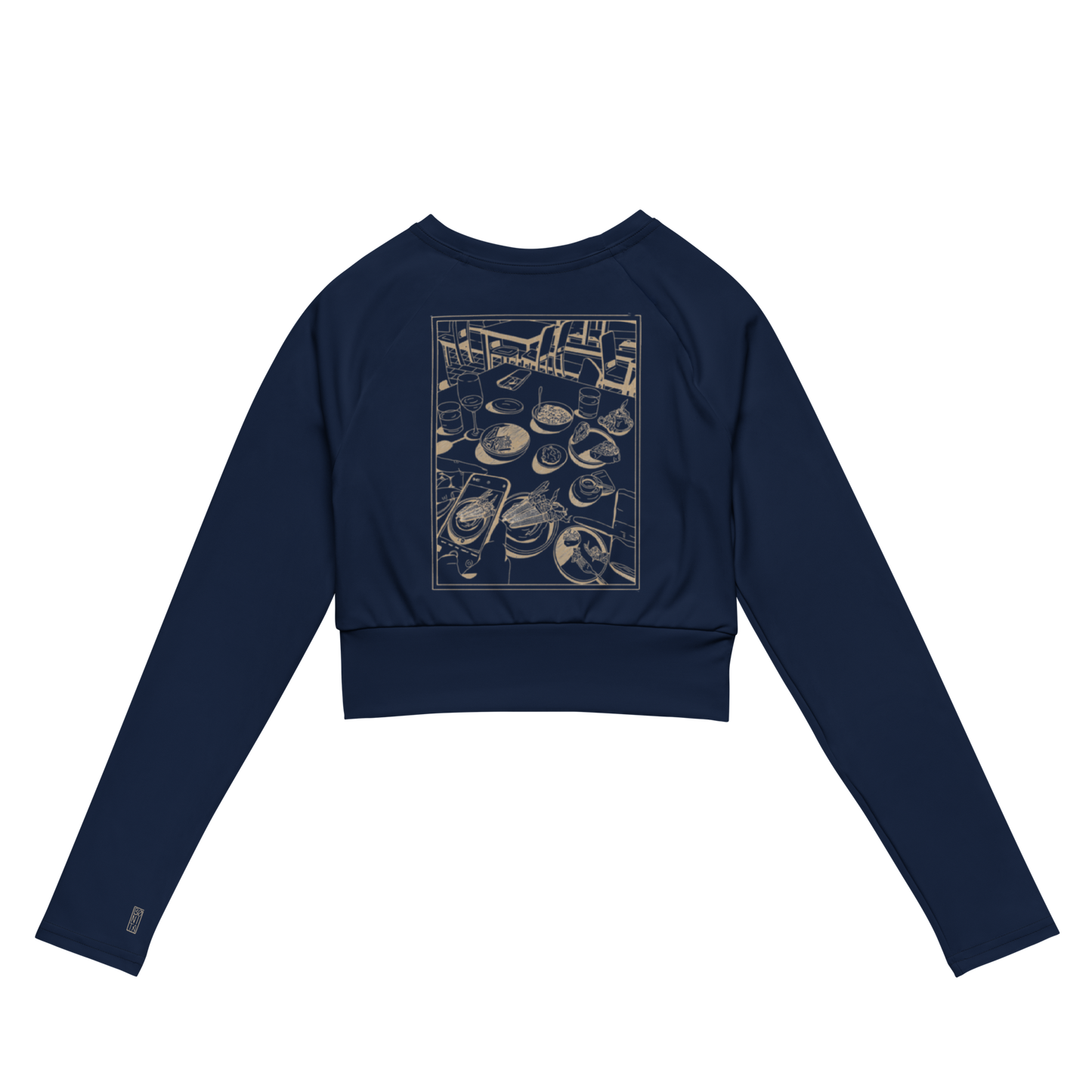 Cropped Rashguard Dinner - Navy