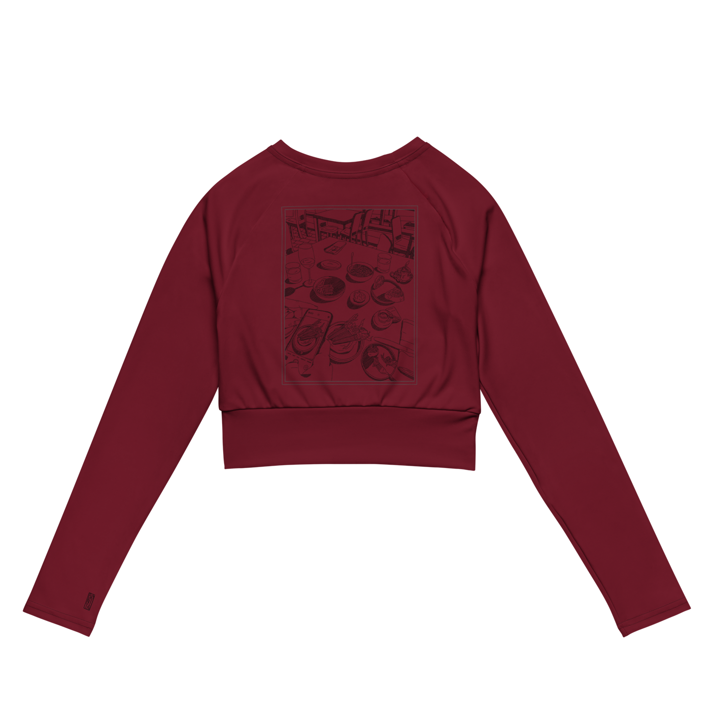 Cropped Rashguard Dinner - Burgundy