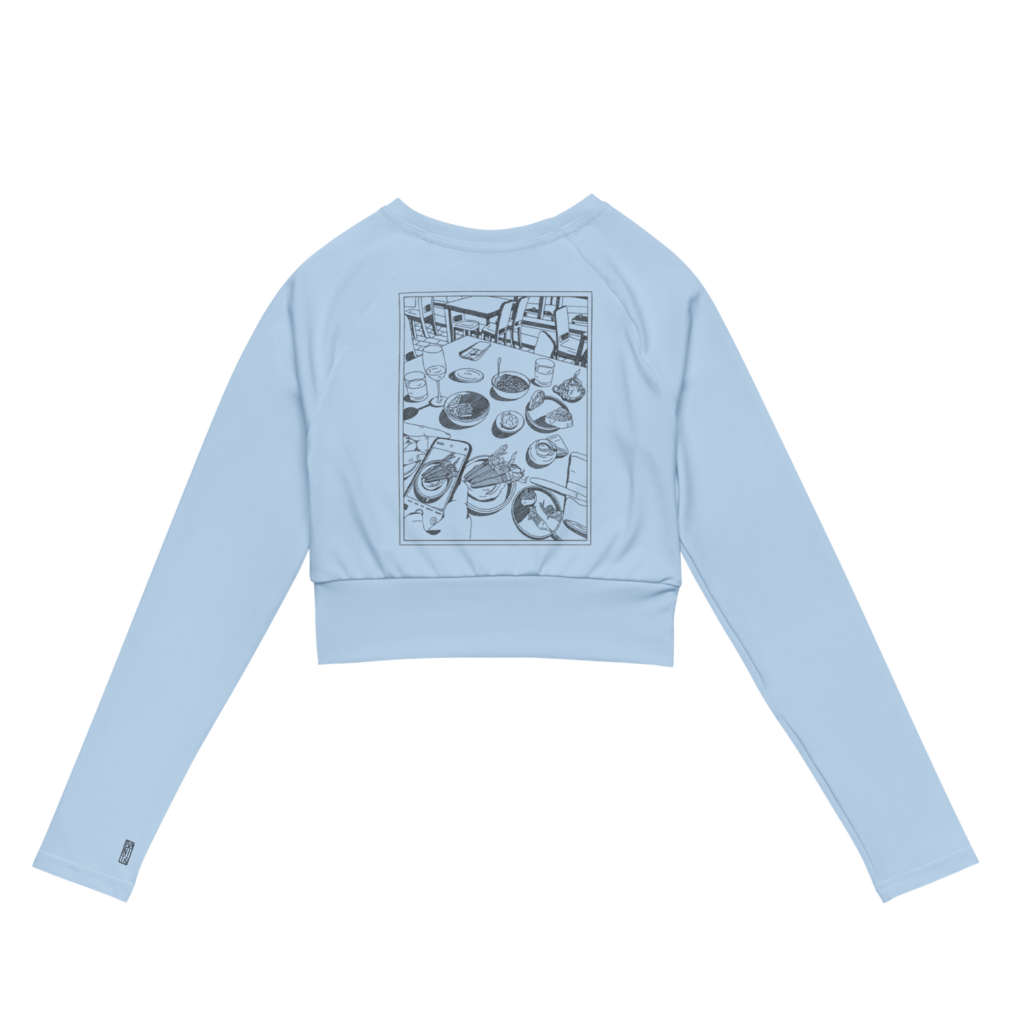 Cropped Rashguard Dinner - Light Blue