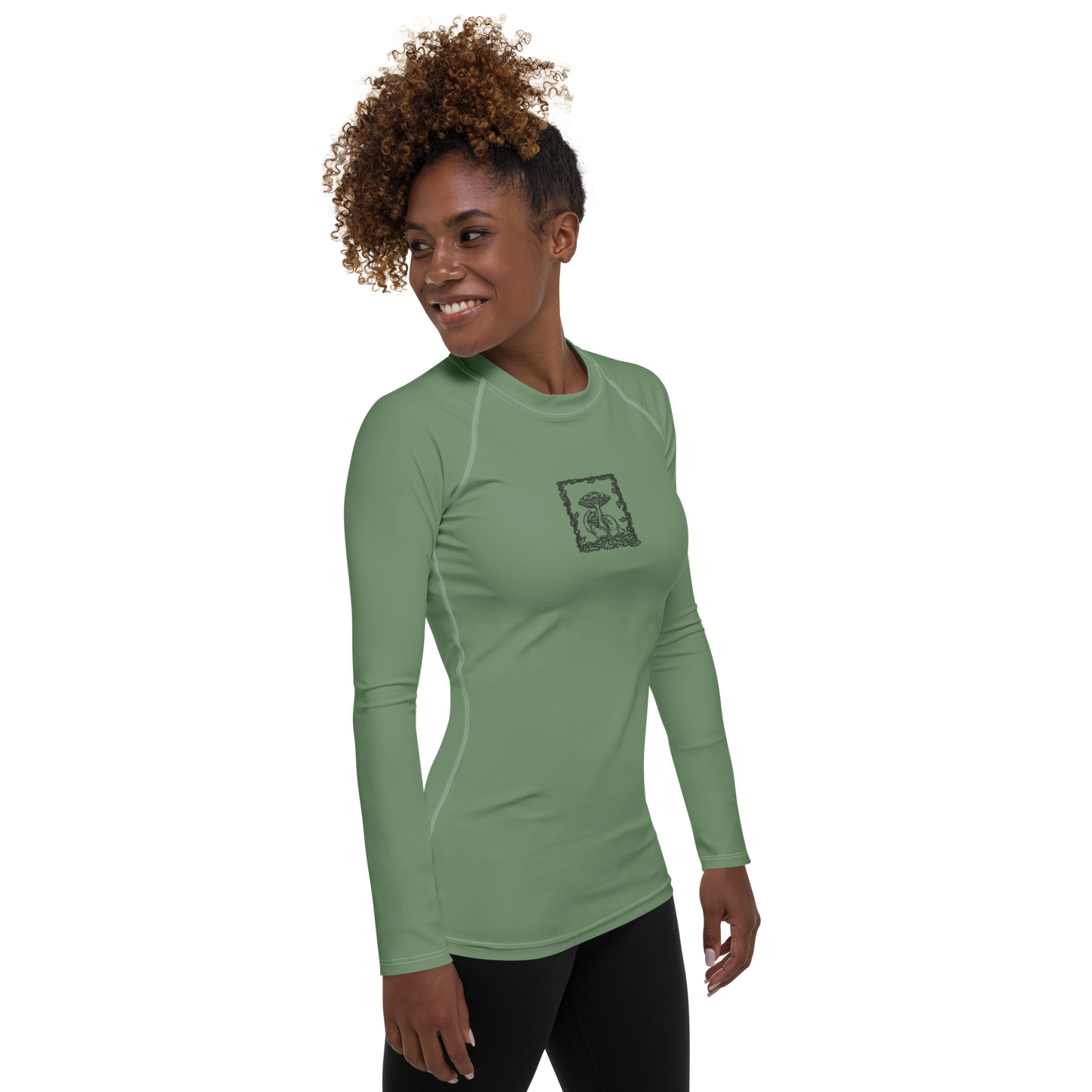 Women's Rashie - Mushroom Dust Green