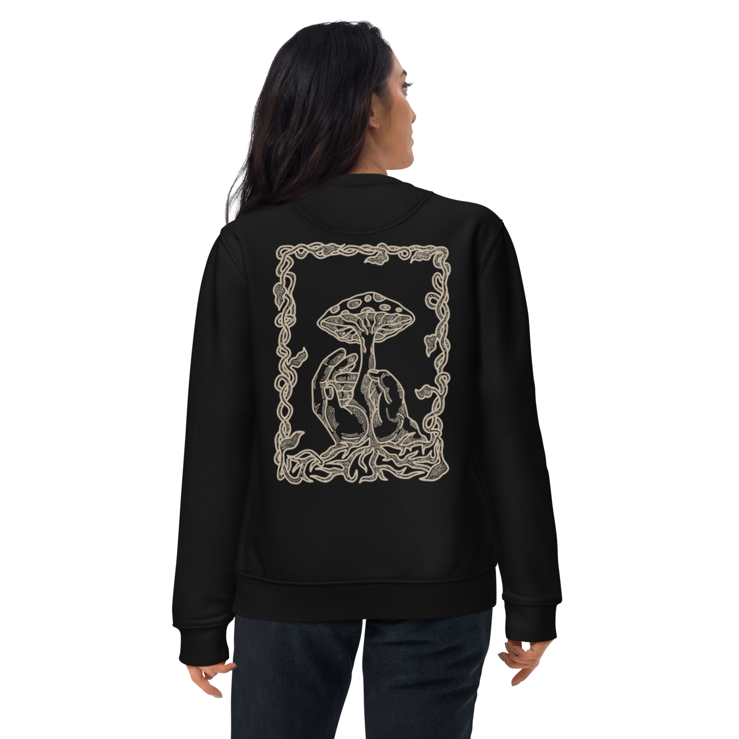 Karleth Mushroom Unisex Sweatshirt - Black