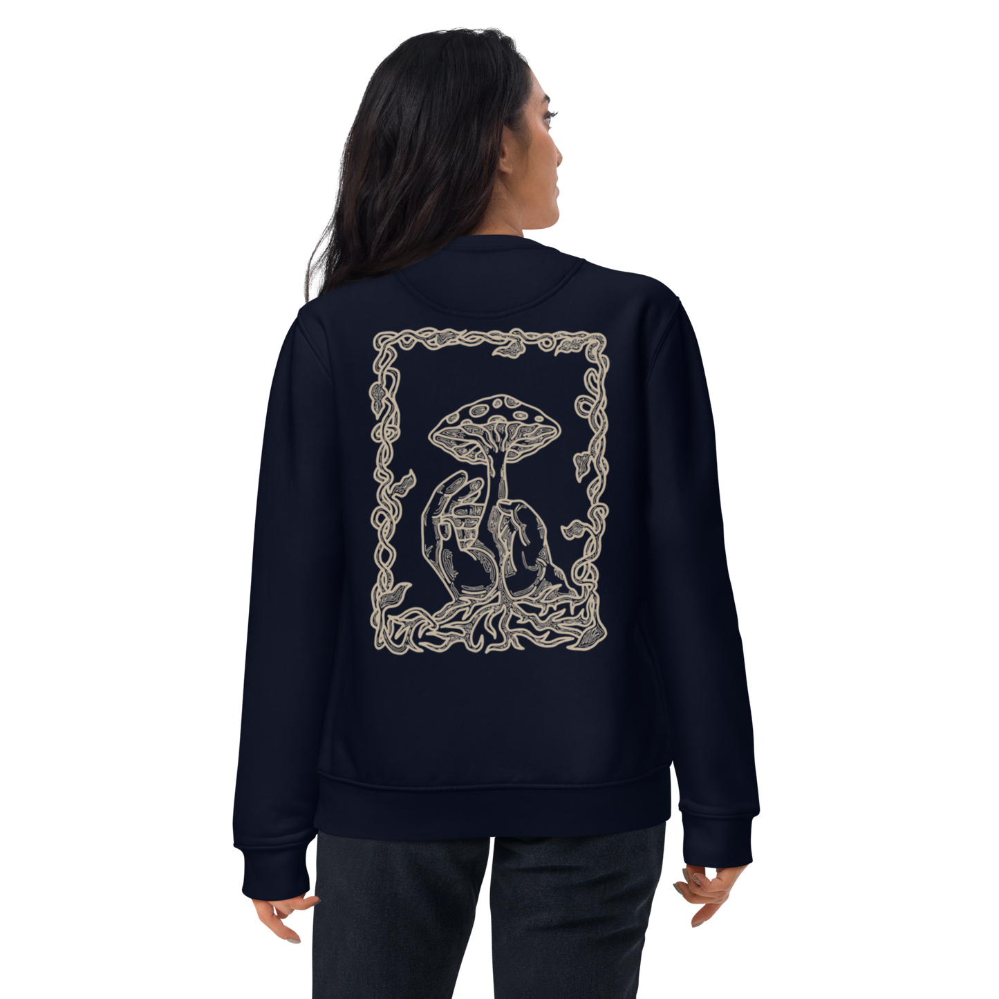 Karleth Mushroom Unisex Sweatshirt - Navy Blue