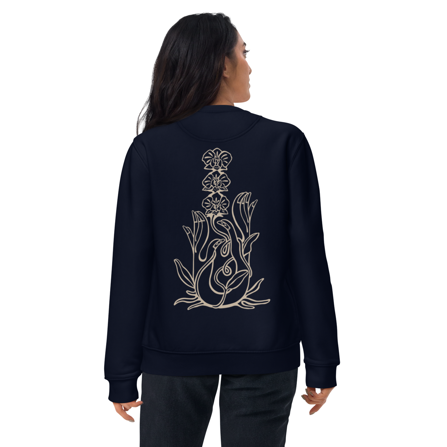 Karleth Orchid Unisex Sweatshirt - Navy blue