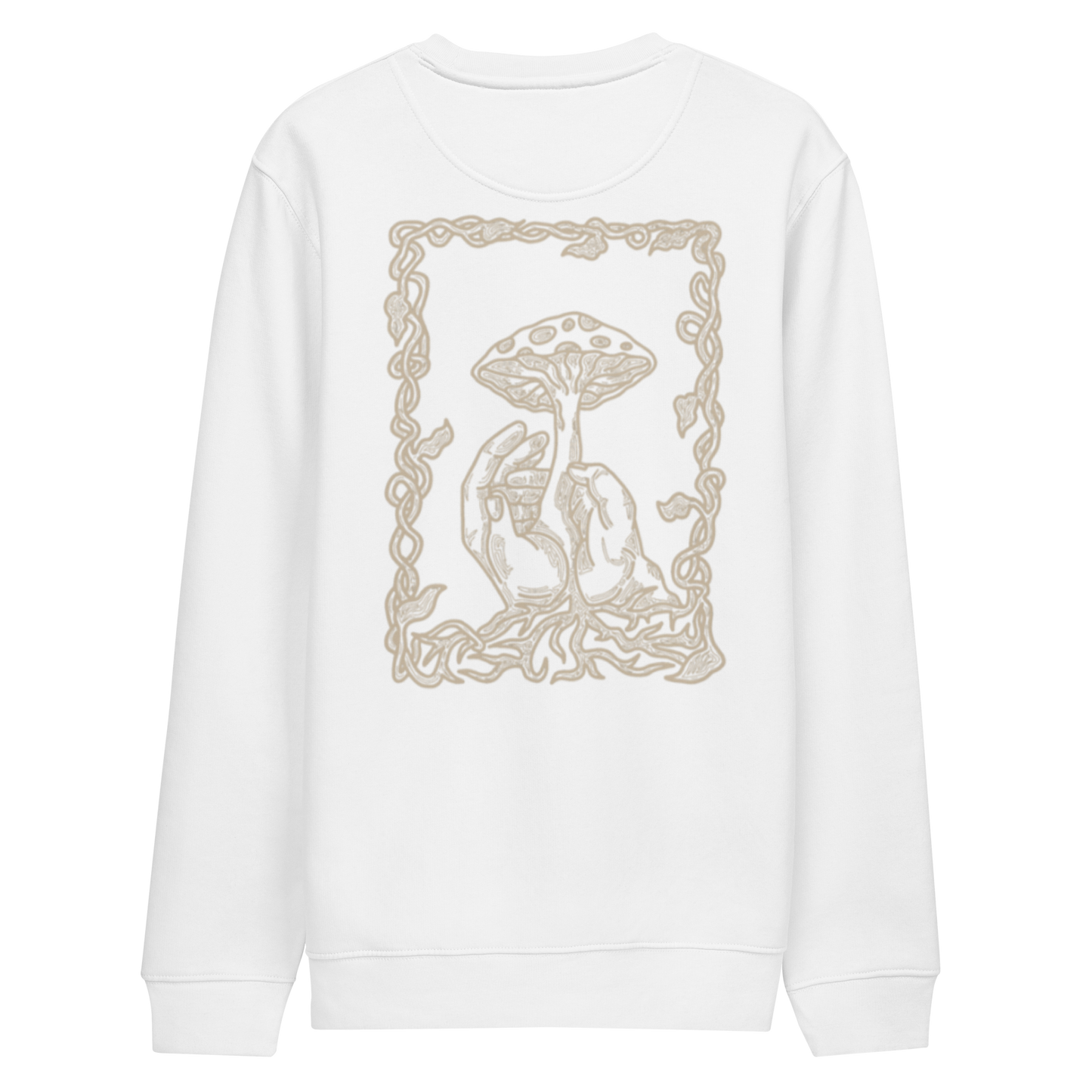 Karleth Mushroom Unisex Sweatshirt - White/Sand