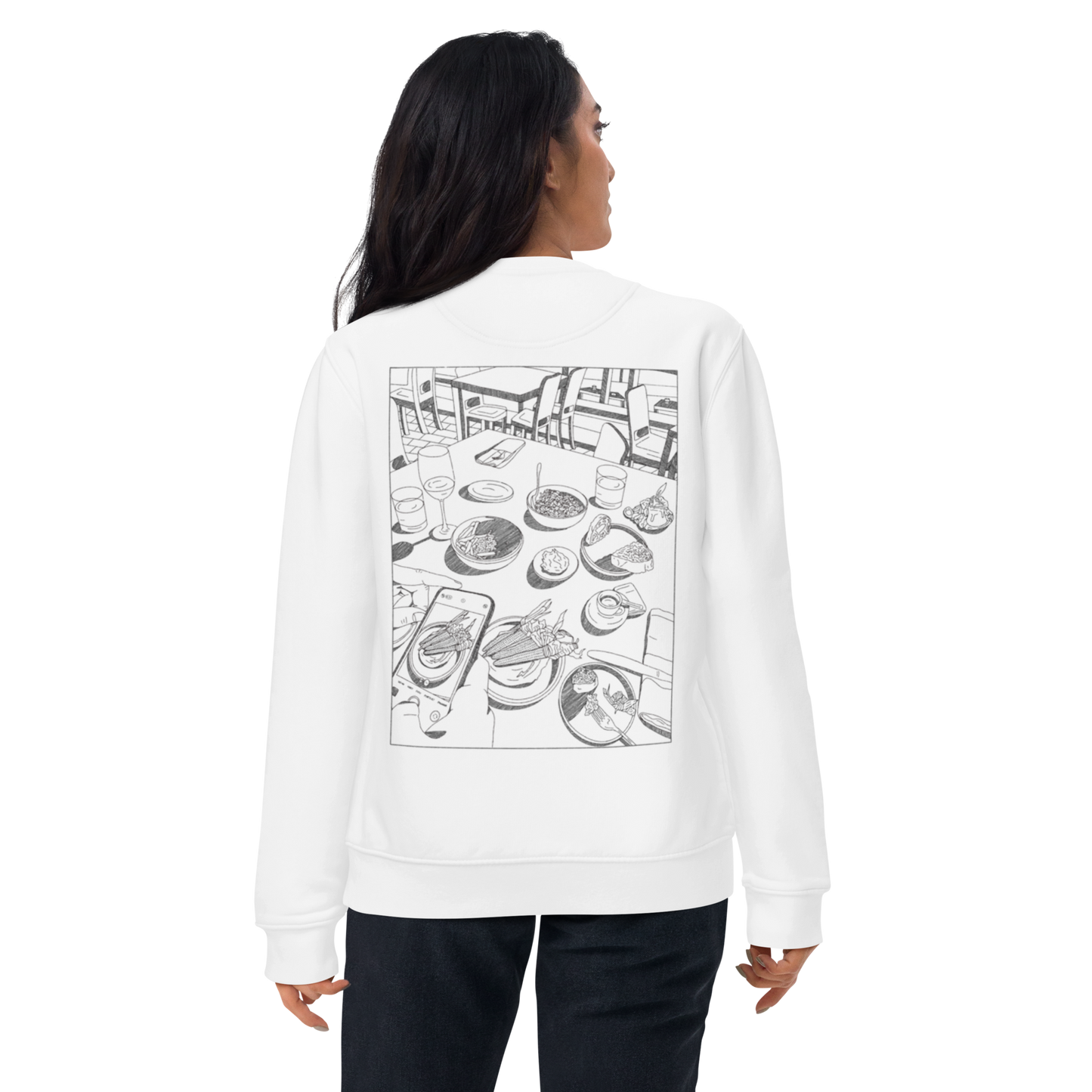 Karleth Dinner Unisex Sweatshirt - White/black