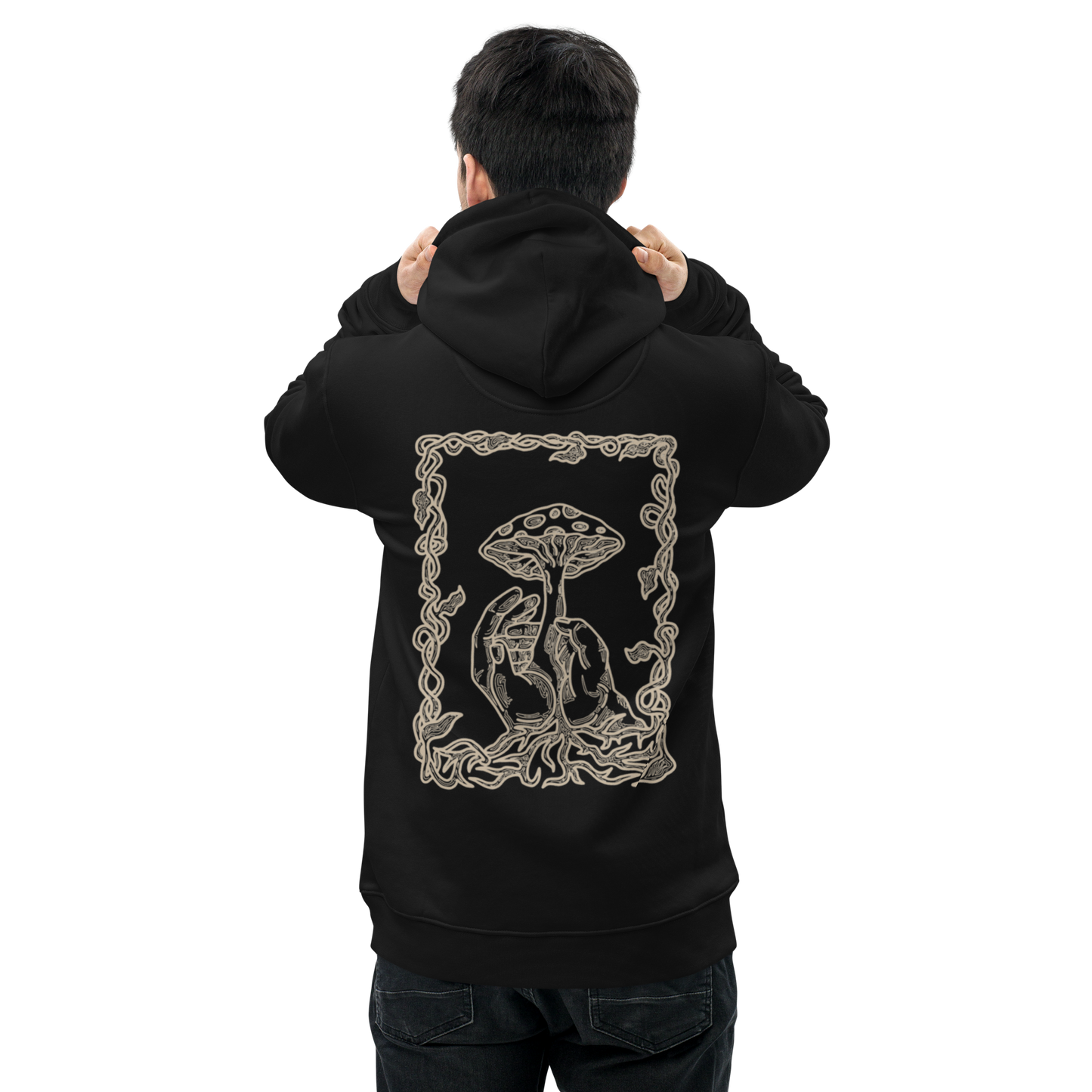 Karleth Mushroom Unisex Hoodie - Black