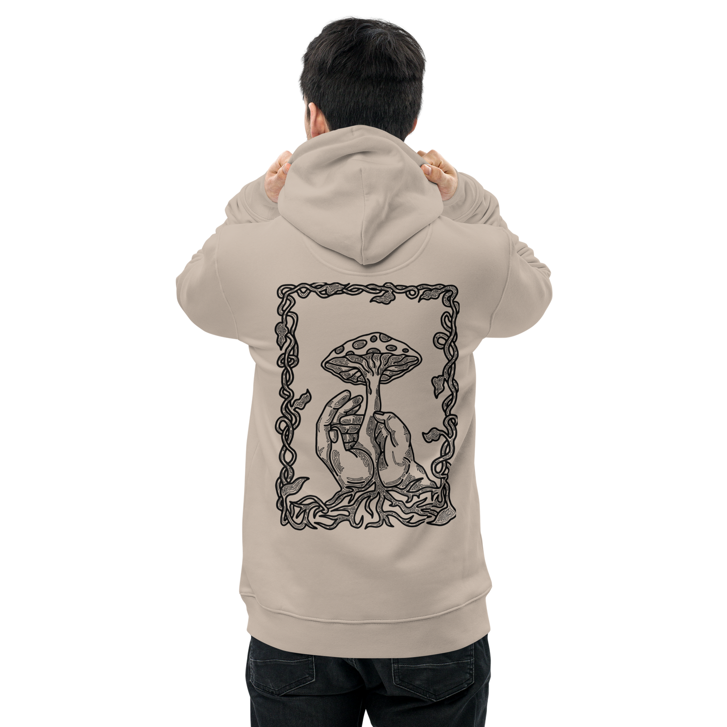 Karleth Mushroom Unisex Hoodie - Sand