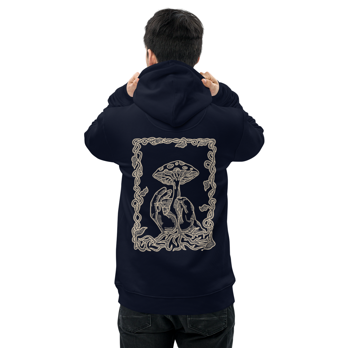 Karleth Mushroom Unisex Hoodie - Navy blue