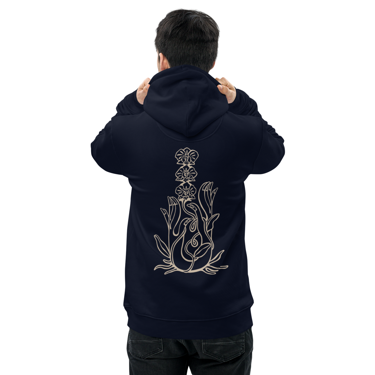 Karleth Orchid Unisex Hoodie - Navy blue