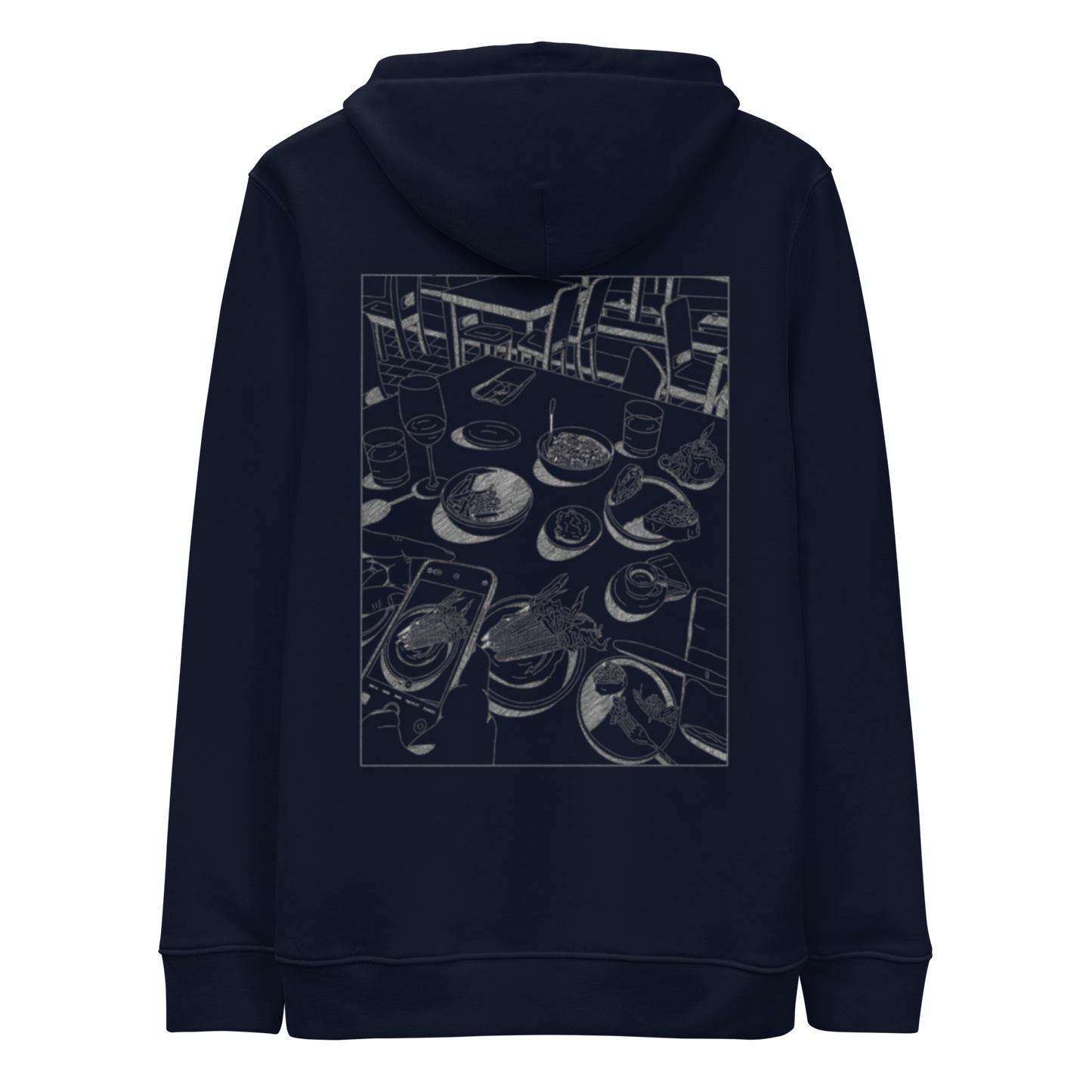 Karleth Dinner Unisex Hoodie - Navy blue