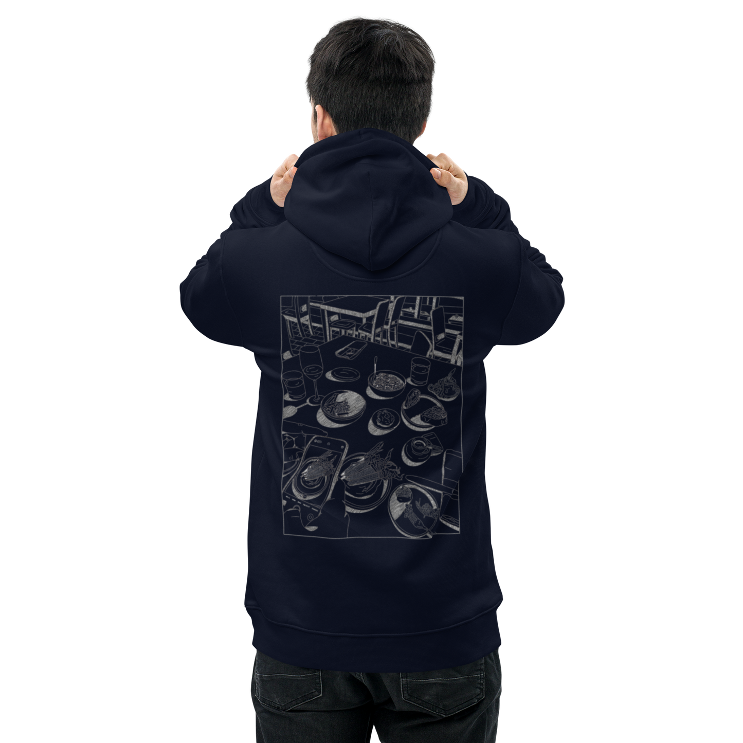 Karleth Dinner Unisex Hoodie - Navy blue