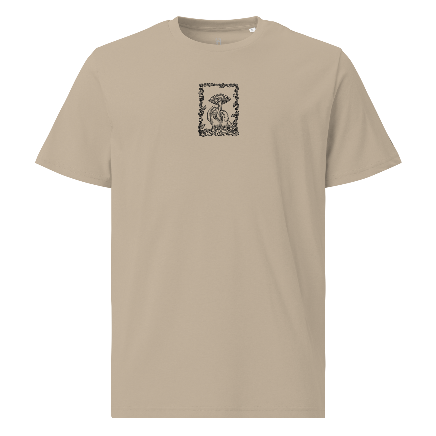 Karleth Mushroom Unisex T-Shirt - Sand front print