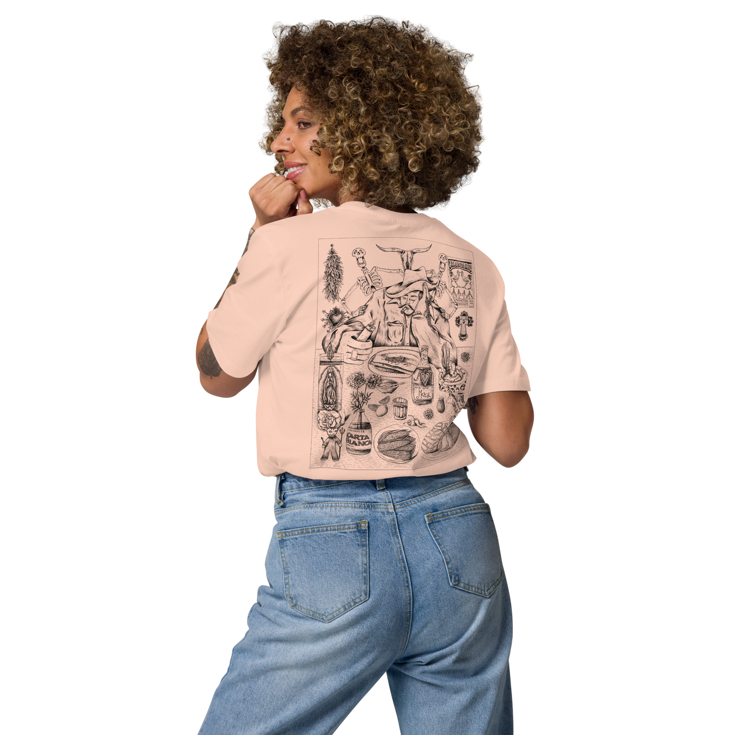 Karleth Cowboy Unisex T-shirt - Peach