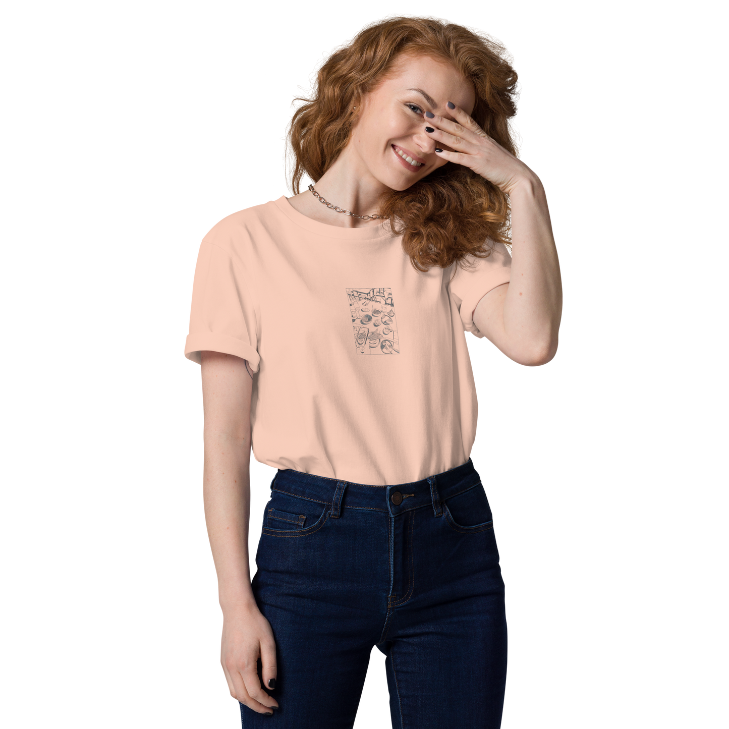 Karleth Dinner Unisex T-Shirt - Peach front print