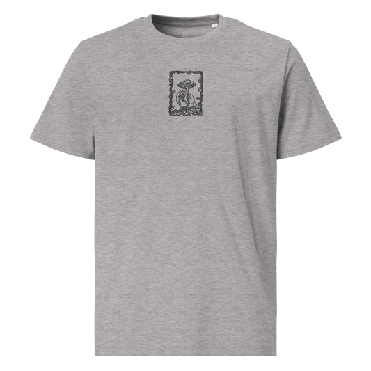 Karleth Mushroom Unisex T-Shirt - Grey front print