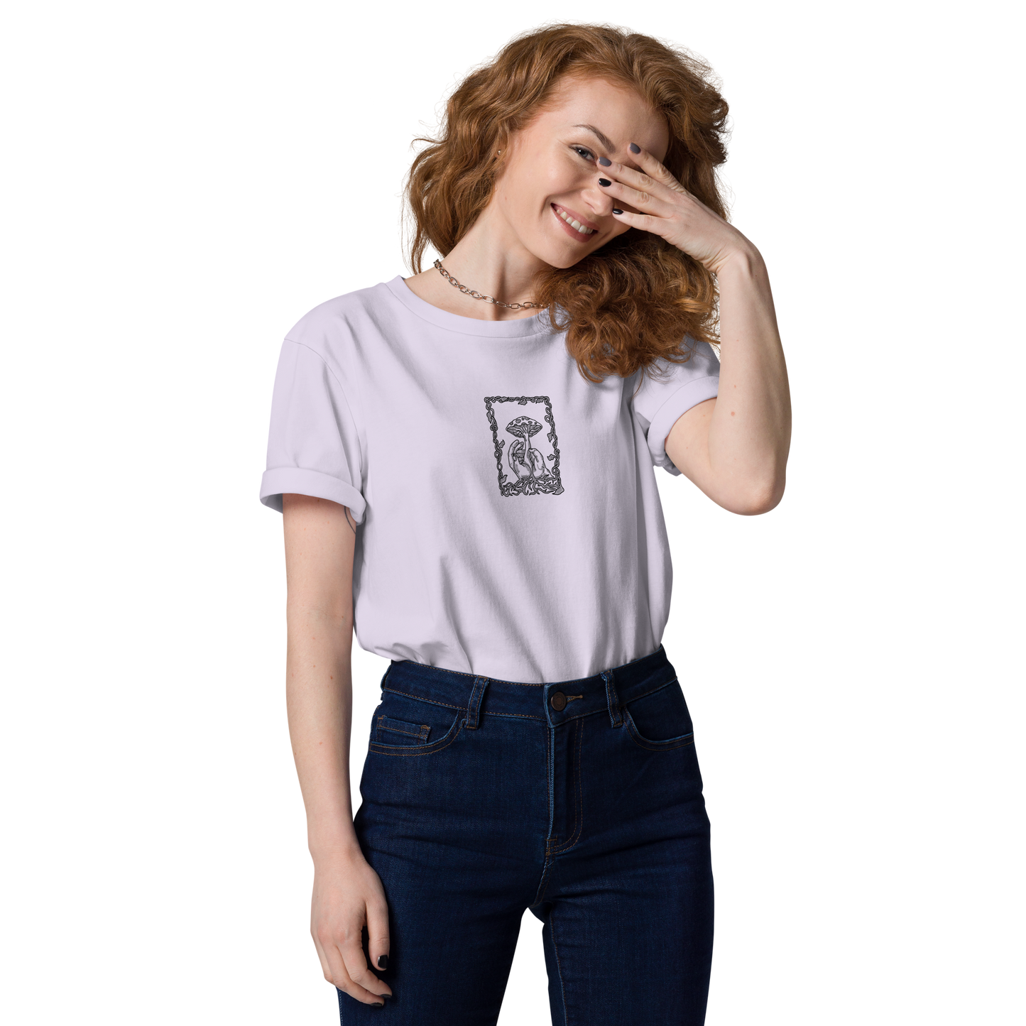 Karleth Mushroom Unisex T-Shirt - Lavender front print