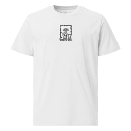 Karleth Mushroom Unisex T-Shirt- White front print