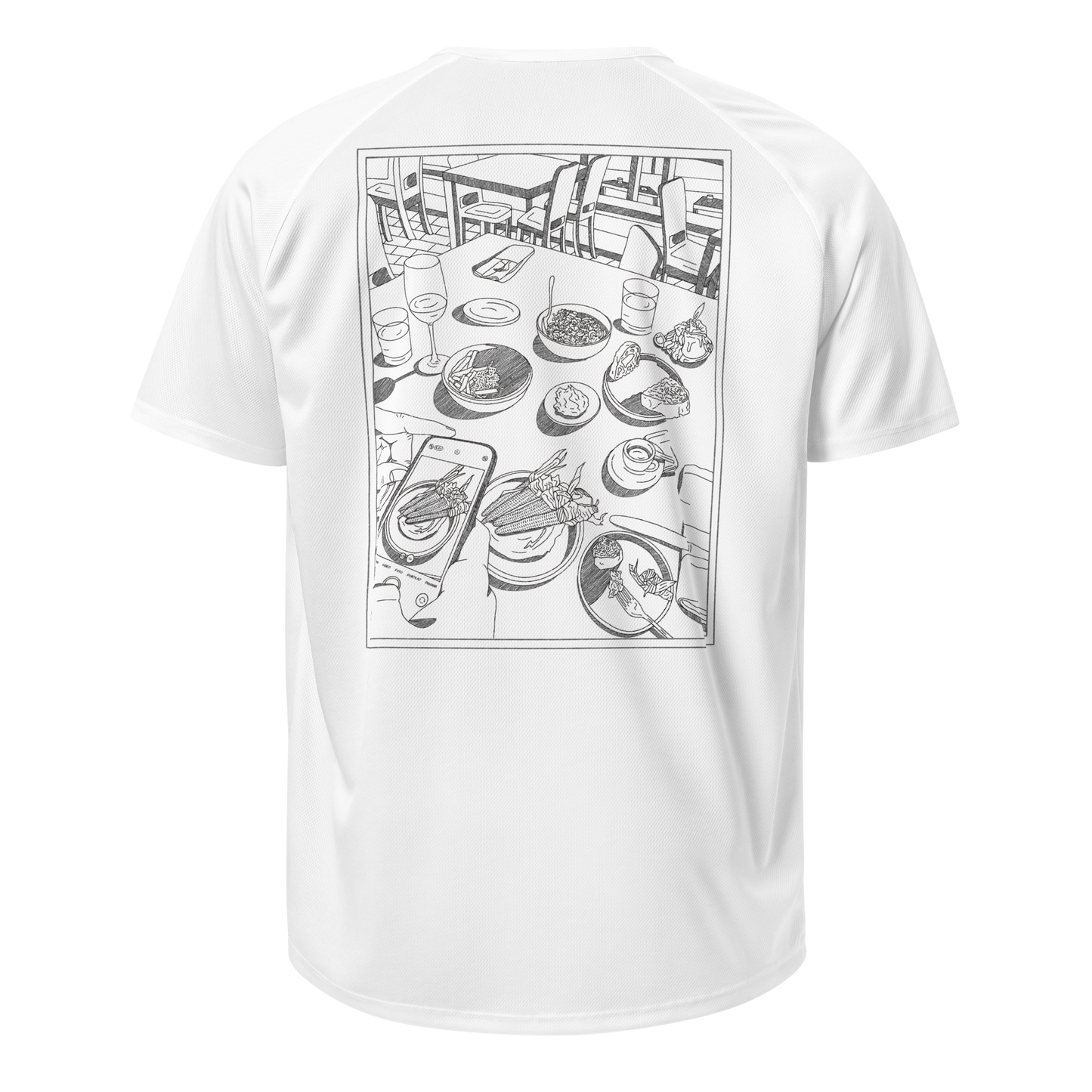 Sports t-shirt Unisex - Dinner White/black