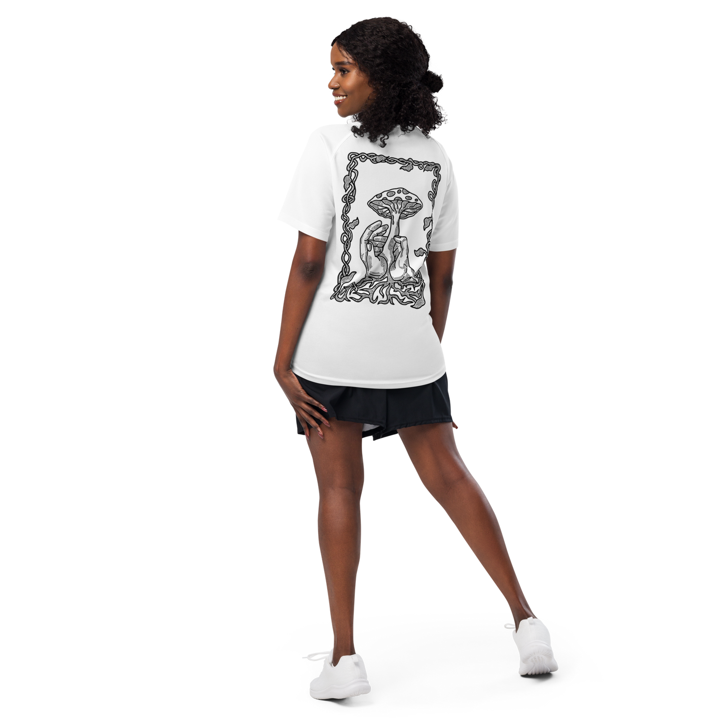 Sports t-shirt Unisex - Mushroom White/Black