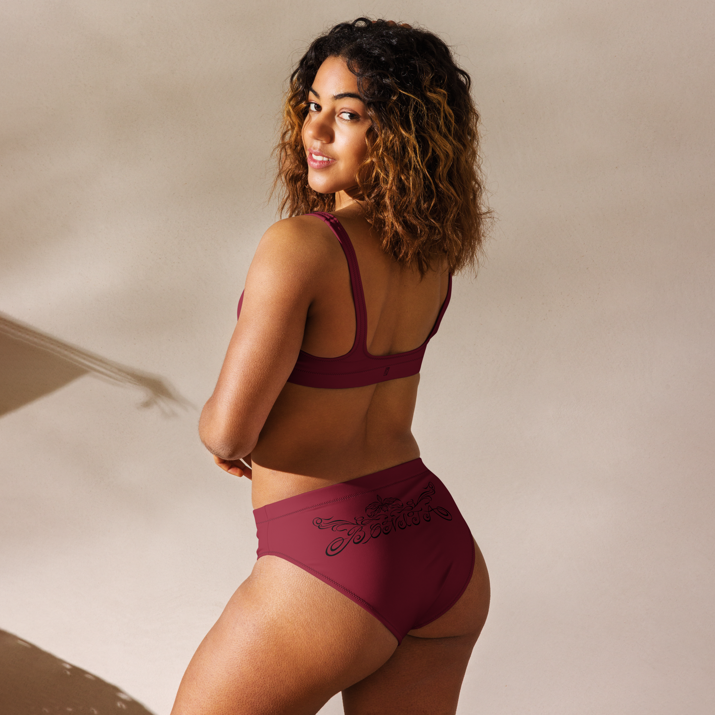 Karleth high-waisted bikini - Burgundy