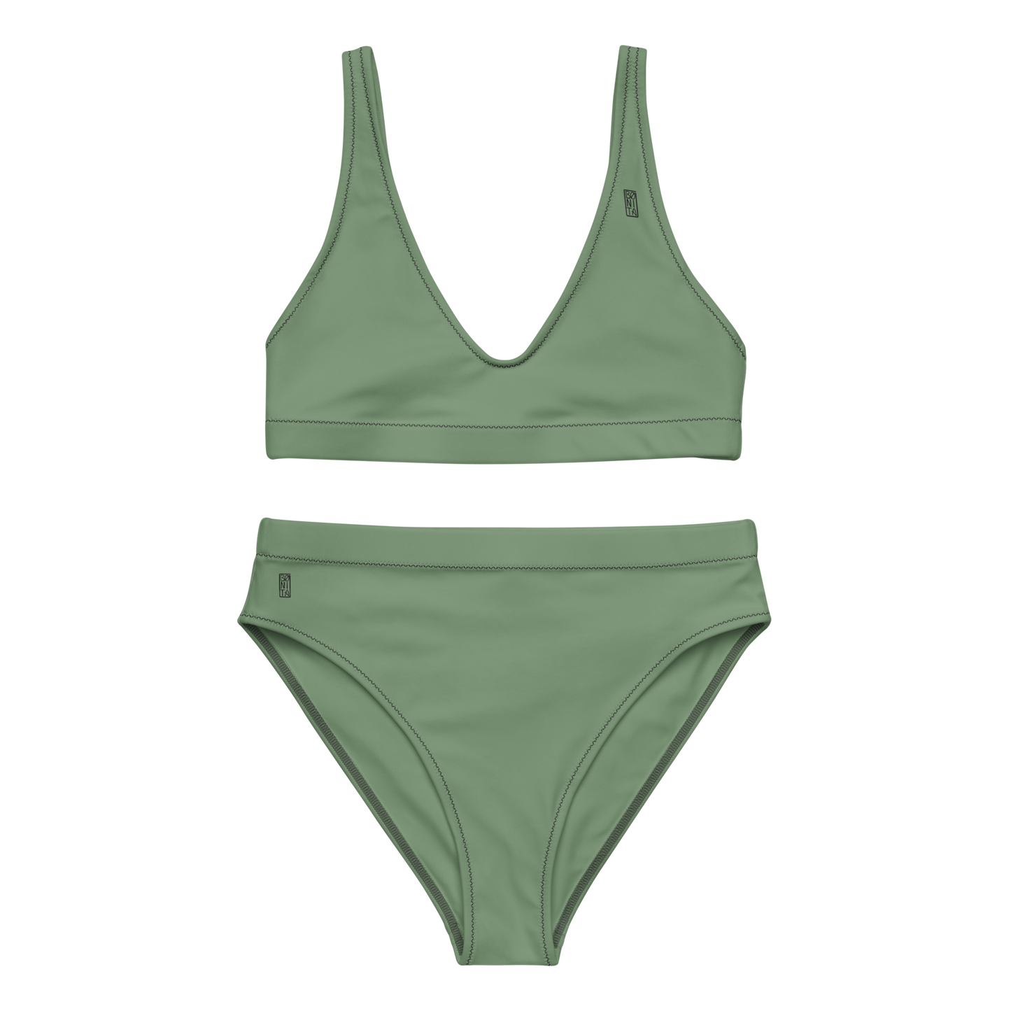 Karleth high-waisted bikini - Dust Green