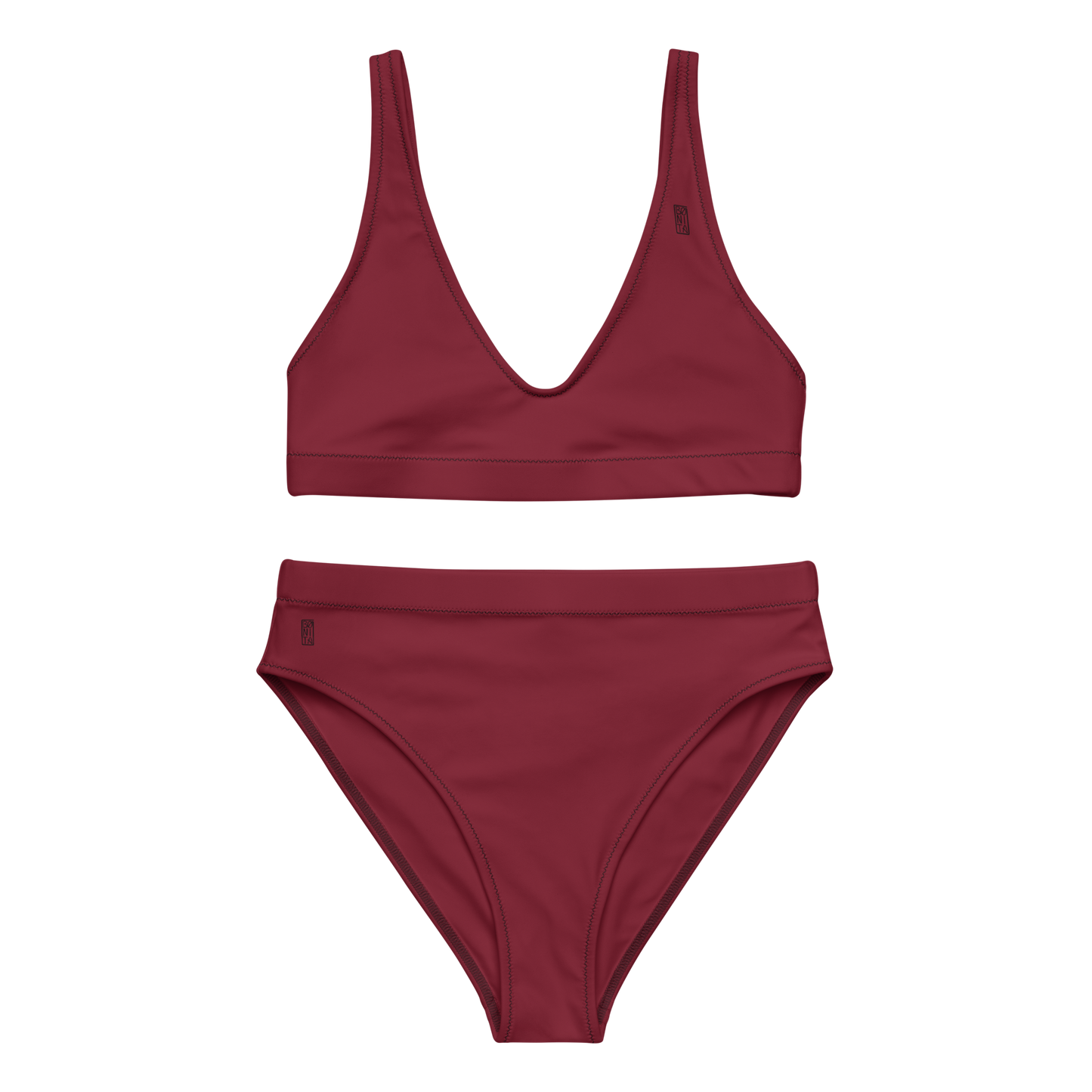 Karleth high-waisted bikini - Burgundy