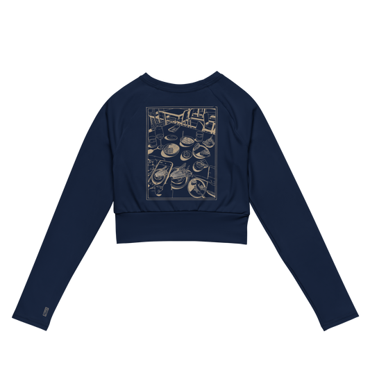 Cropped Rashguard Dinner - Navy