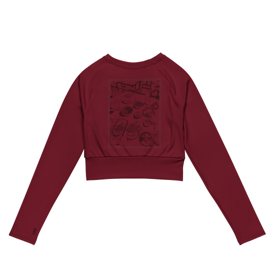 Cropped Rashguard Dinner - Burgundy