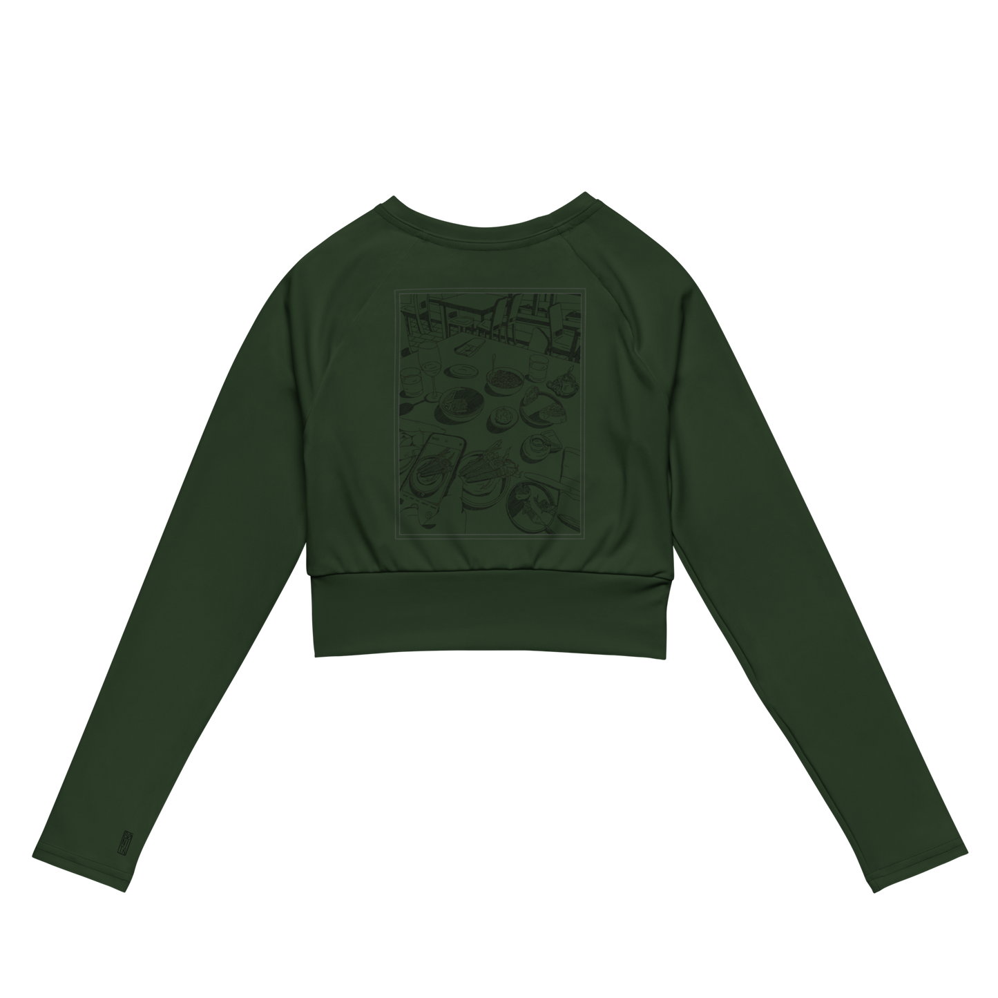 Cropped Rashguard Dinner - Dark Green