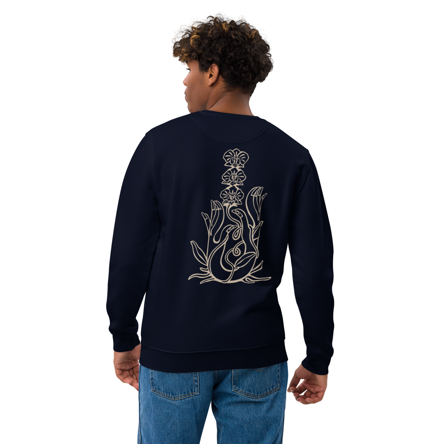 Karleth Orchid Unisex Sweatshirt - Navy blue