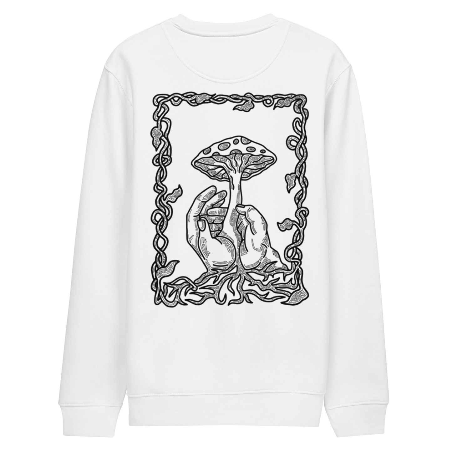 Karleth Mushroom Unisex Sweatshirt - White/Black