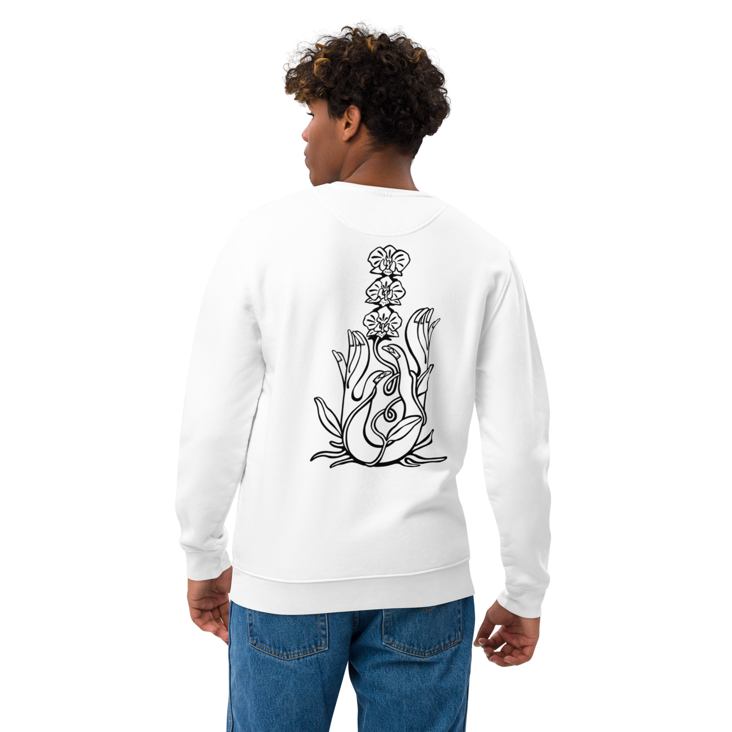 Karleth Orchid Unisex Sweatshirt - White/Black