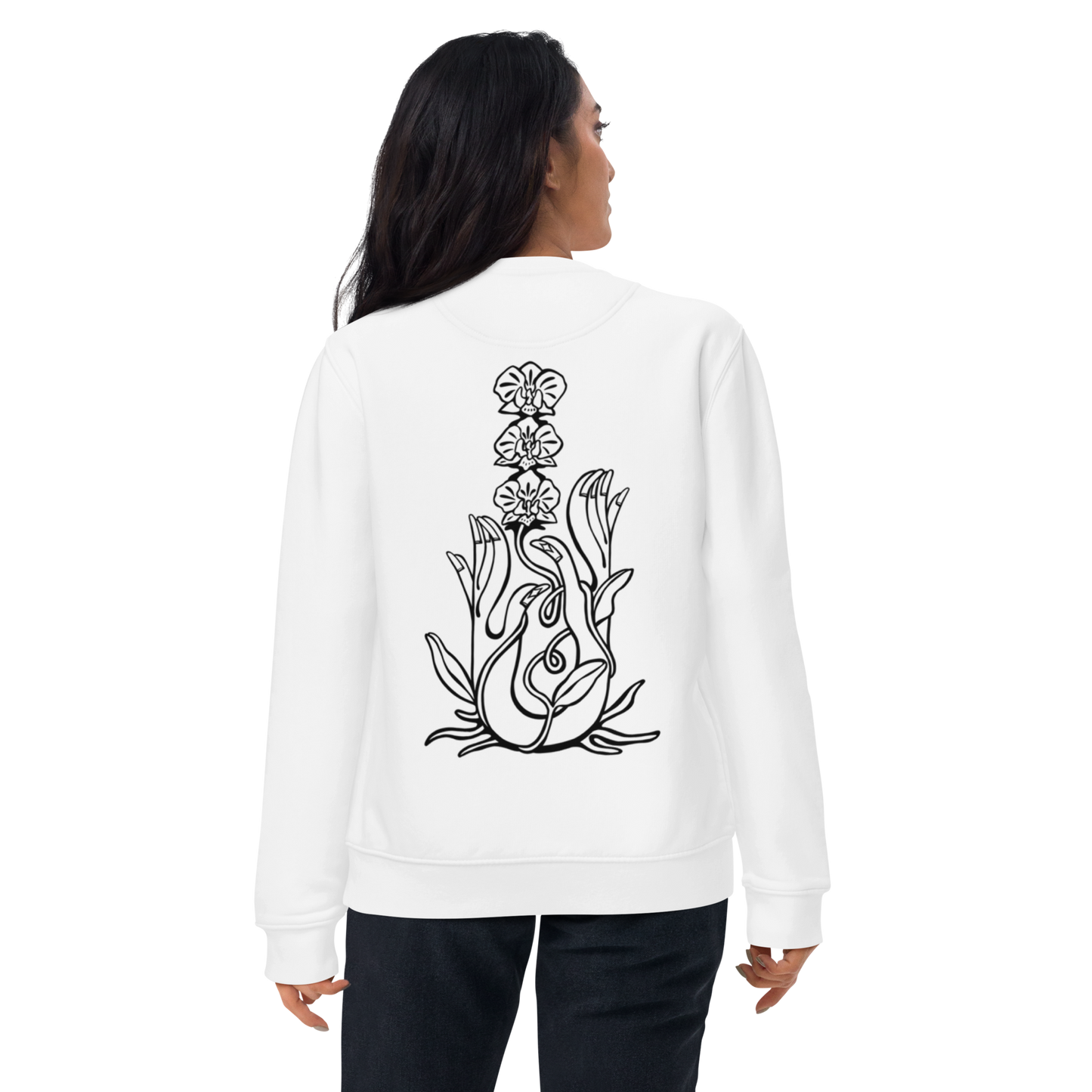 Karleth Orchid Unisex Sweatshirt - White/Black