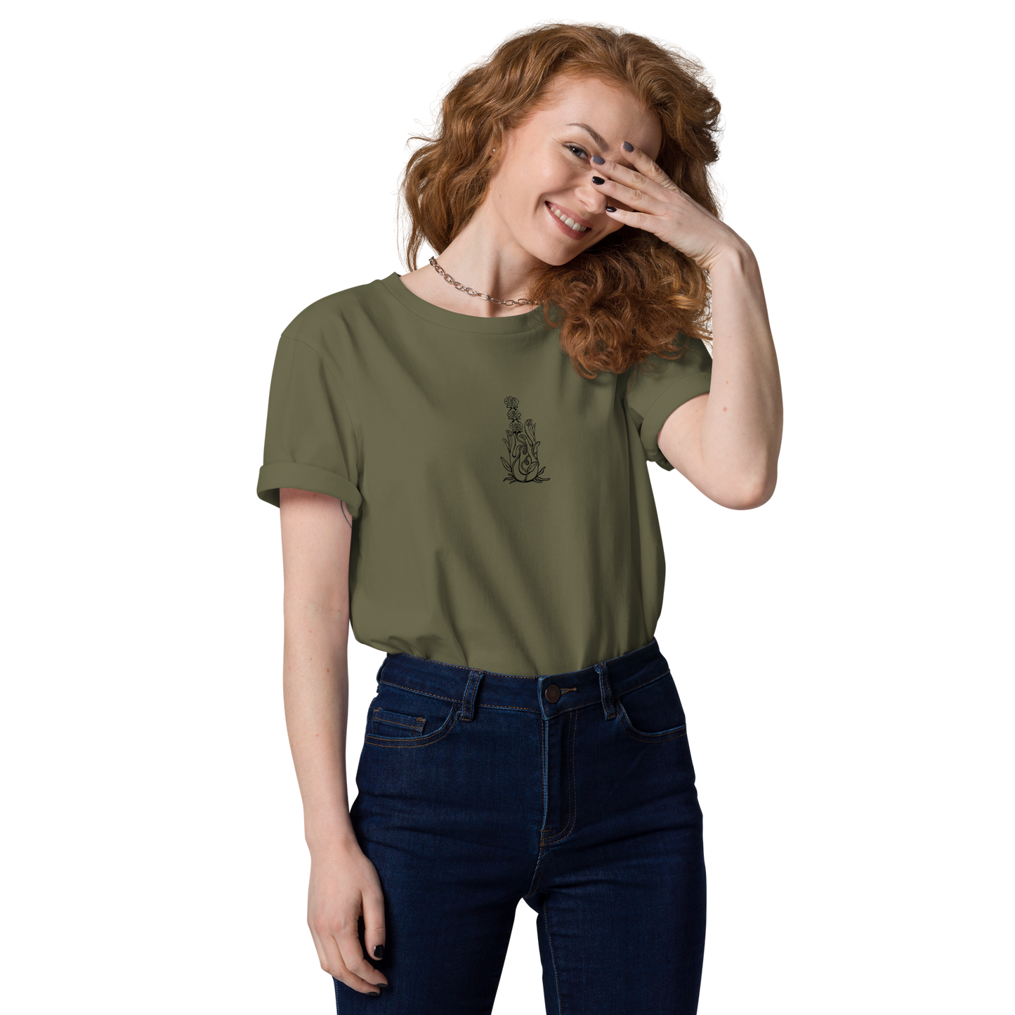 Karleth Orchid Unisex T-Shirt - Khaki front print